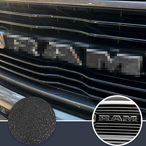 Image of IPG Compatible with 2019-2021 1500 (Tradesman, Bighorn, Laramie, Limited, Rebel) Grille Overlay Stickers Do it Yourself Stickers Set Personalize Your Vehicle (Black Glitter)