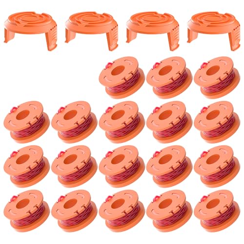 Forever Speed 22 Pack Trimmer Spool Line for Worx Auto Edger Spools Replacement Trimmer 0.065 inch Strimmer Spool Grass Trimmer Line Refills for Worx Weed Eater Weed Wacker Spool Replacement Parts