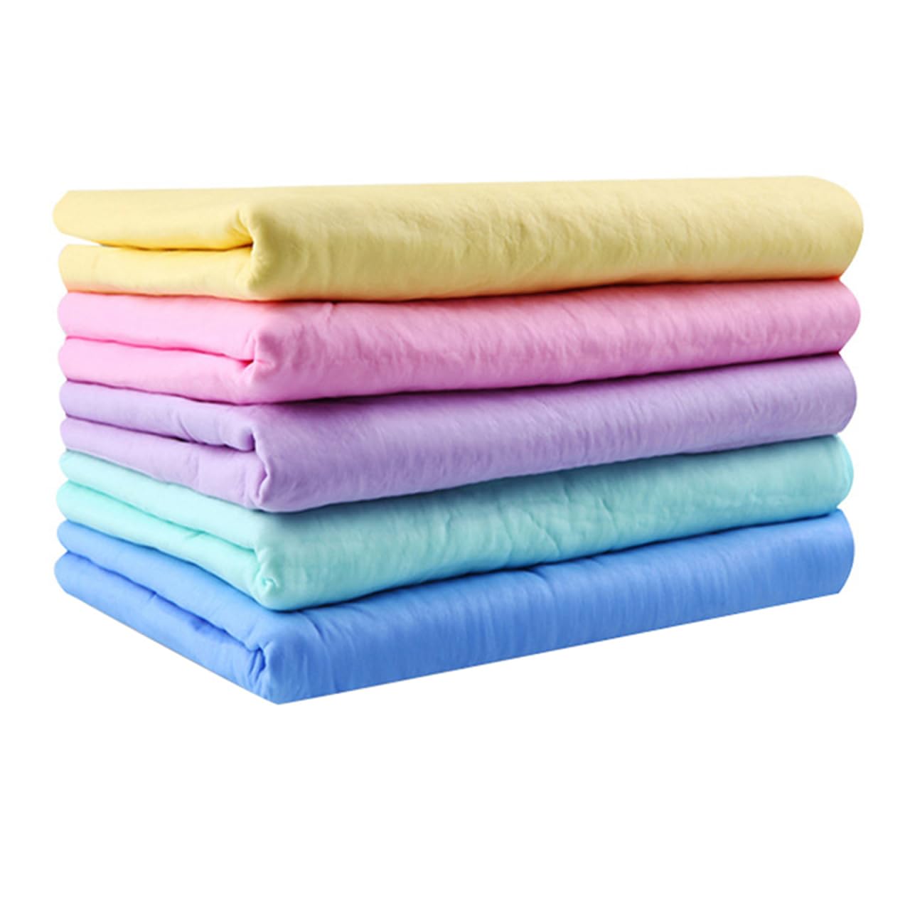 WOONEKY 5pcs Pet Bathing Towel Super Absorbent Pva Synthetic Chamois Quick Drying Pet Shower Towels for Dogs and Cats Random Color