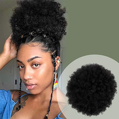GLAM21USA Medium Afro Puff Drawstring Ponytail Kinky Curly Bun, 1