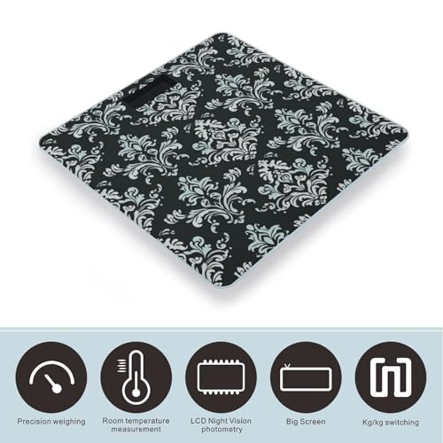 Báscula digital Damask Pattern con pantalla LCD para baño miniatura 3