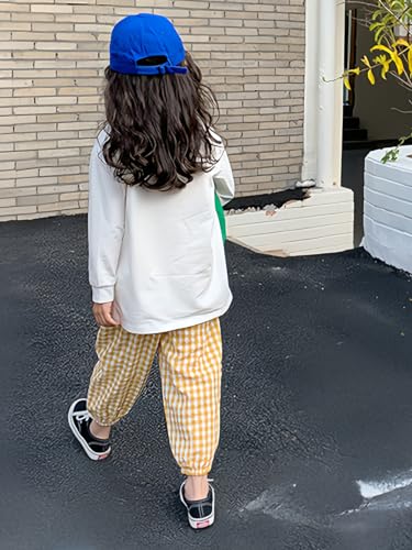 Image of BINIDUCKLING Toddler Pull Up Loose Gingham Girls Pants