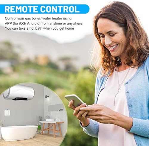 XUELILI WiFi Water Heater Switch, Immersion Heater Smart Timer Switch, Voice Control Smart Boiler Button Switch Compatible with Alexa and Google Assistant, White, 4000W, 20A, DS-102BWN