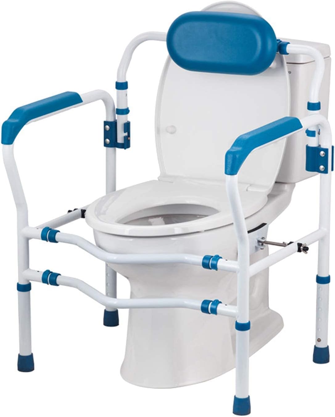 Toilet Aids for Disabled Toilet Safety Frame Surrounding Rail Offers Support Toilet Frame Surround Toilet Rails for The Elderly Commode Toilet Grab Rails (Toilet Safety Frame Blue)