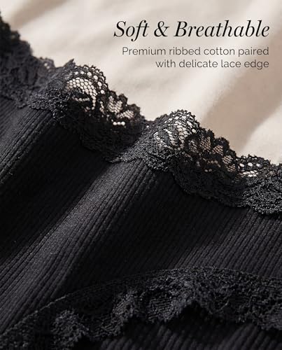 Image of Knowyou Cotton Underwear for Women Cheeky Bikini Womens Underwear Pack Sexy Lace Wasit Hipster Brief Panties for Ladies
