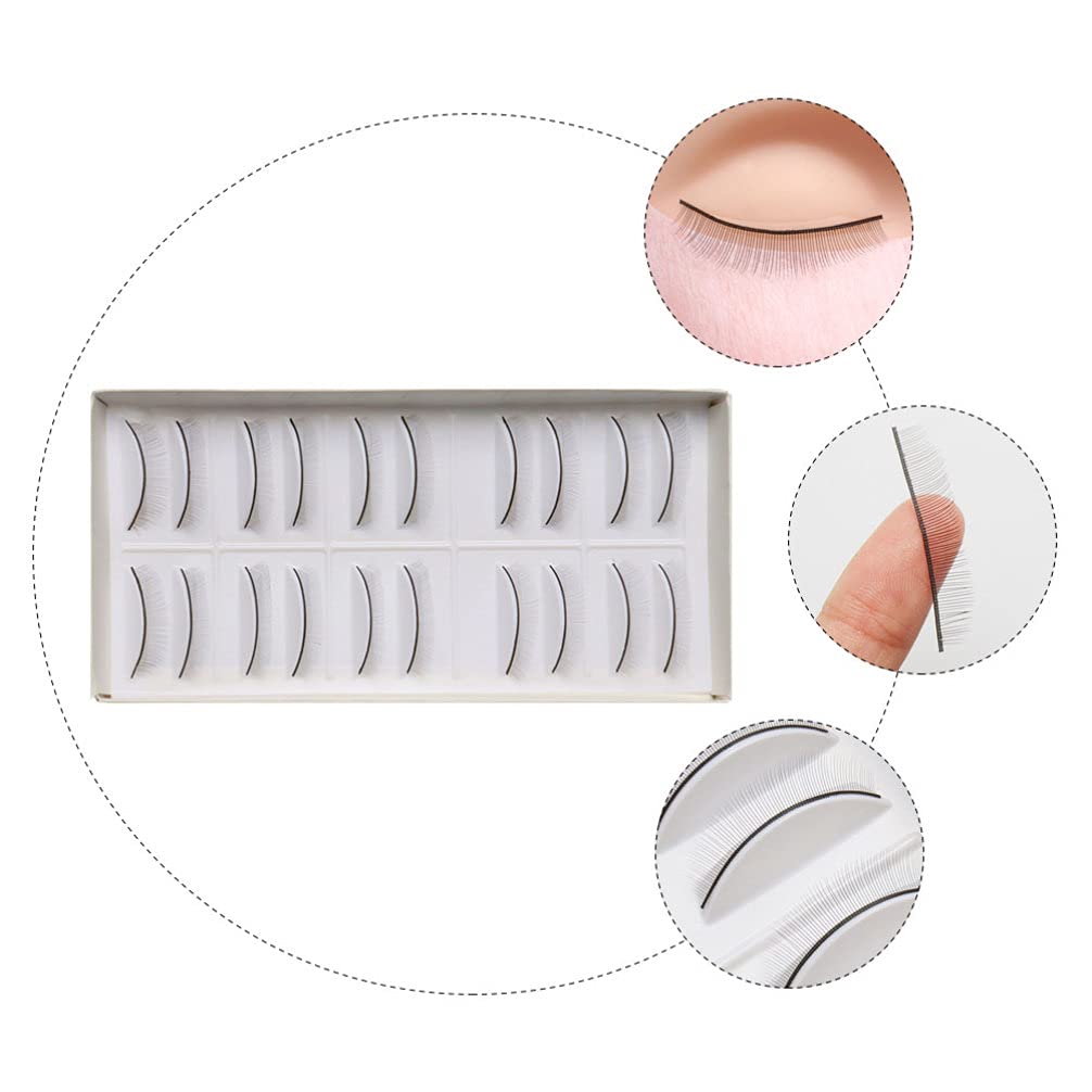 Lurrose 10 works Grafting Practice Eyelashes Hair Eyelashes False Eyelashes Natural Eyelash Extension Supplies Practice False Eyelashes Model Kits Training Set Imitation Magnetic 3d - Image 3