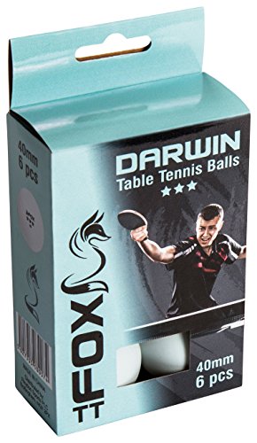 Fox TT Darwin 3 Star Table Tennis Balls (Pack of 6) - White