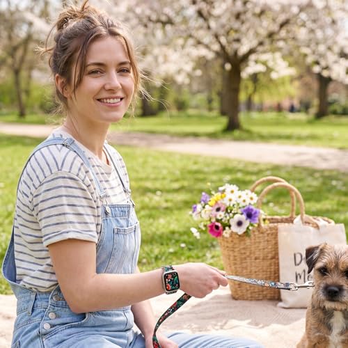 Image of Floral Band Compatible with Apple Watch Bands for Women 40mm 42mm 41mm 38mm 44mm 45mm 46mm 49mm, Cute Pattern Flower Soft Silicone Sport Strap for iWatch Series Ultra 11 10 SE 9 8 7 6 5 4 3 2