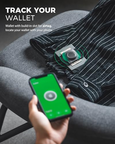 VULKIT Pop Up Card Holder With AirTag Holder, Slim Aluminum Slide Wallet With Money Band and RFID Blocking, Holds 12 Cards and Cash for Men and Women, Space Grey4