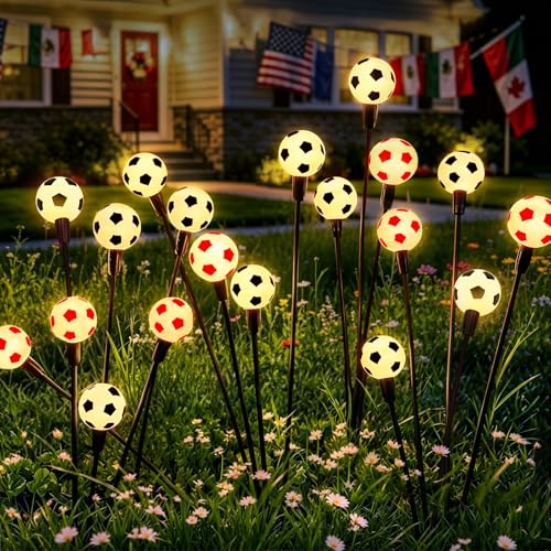 Image of ASMAD Solar Lights Outdoor Waterproof 8 Pack, FIFA World Cup 2026 Outdoor Lights, Soccer Ball Light, World Cup Decorations for Patio Garden Outdoor Decor, Gifts for Women, Gifts for Men