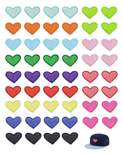 FUGLUS 52 Pcs parches de corazón termoadhesivos