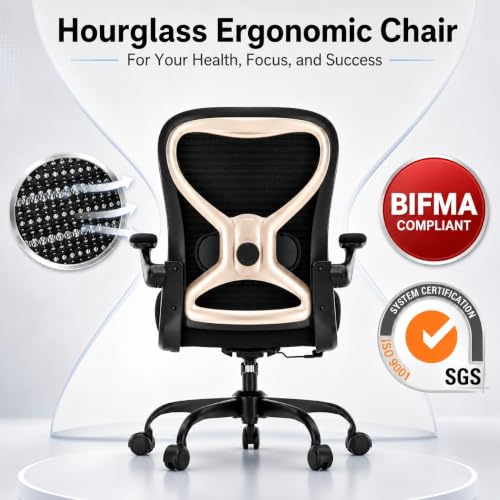 Image of Ergonomic Home Office Chair, 4-Way Lumbar, Thick Cushion, 330LBS