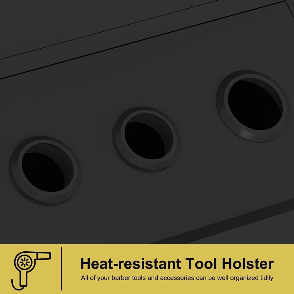 Paddie Wall Mount Barber Salon Station with Tool Holders, Hair Styling Beauty Station w/Cabinets/Drawer, Storage Beauty Salon Spa Equipment for Hair Stylist, 17.3"L x 15.7“W : Beauty & Personal Care