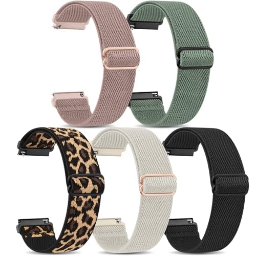 5-PACK Watch Straps for Garmin Vivoactive 6/5/Garmin Venu/Venu 2 Plus/Forerunner 55/645/245/245 Music Strap 20mm Quick Release Watch Band Forerunner 165 Strap 5-PACK 01