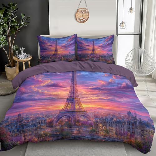 Housse de couette coucher de soleil romantique 140x200cm pour lit 1p - 2