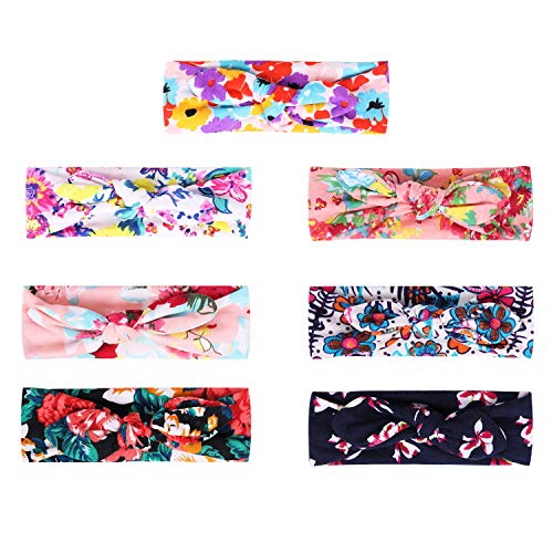 7 Pack Baby Headbands, Turban Knotted, Hairbands Headbands for Baby Newborn Infant Toddlers Kids,Child Hair Accessories