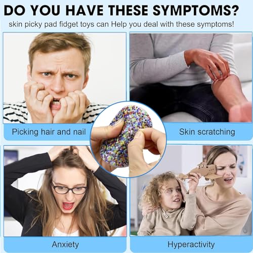 2Pcs Pad Fidget Picky Pad Reusable Sensory Anxiety Relief Fidget Toys for Skin Picking Dermatillomania Picky Pads Fidget Toys for Adults & Kids Stress and Anxiety Relief Sensory Toys for Kids Adults