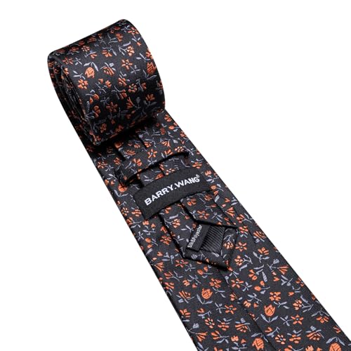 Image of Barry.Wang Ties for Men Silk Tie Sets Polka Dot Woven Necktie Pocket Square Cufflinks Business Wedding