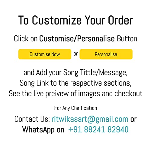 Image of Ritwika's Personalized Desk Photo Frame With Customizable Spotify Song And Photo Of Your Choice | Plaque For Your Loved Ones (Black Background - Table Spotify 9.5 X 9.5 Inch), Tabletop