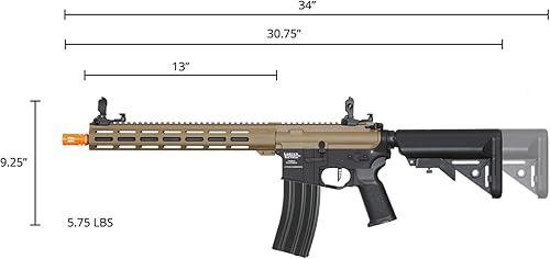 Miniatura 5 de Lancer Tactical Viking MLOCK Proline Series M4 - Rifle de Airsoft de 13 pulgadas con grúa (color camuflaje con licencia de árbol real)