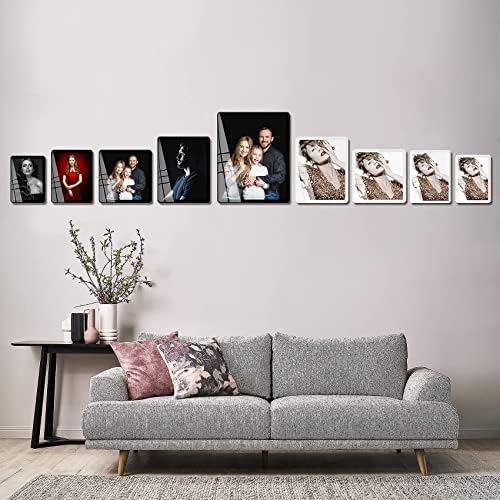 8x10 photo frames, picture frames clear, hanging picture frames, Matted for wall and tabletop Decor (8x10, black)