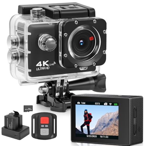 Filmadora 4K, 4K Câmera a Prova D'Água Subaquática de 20MP com Eis, Profundidade À Prova D'Água de 30 m