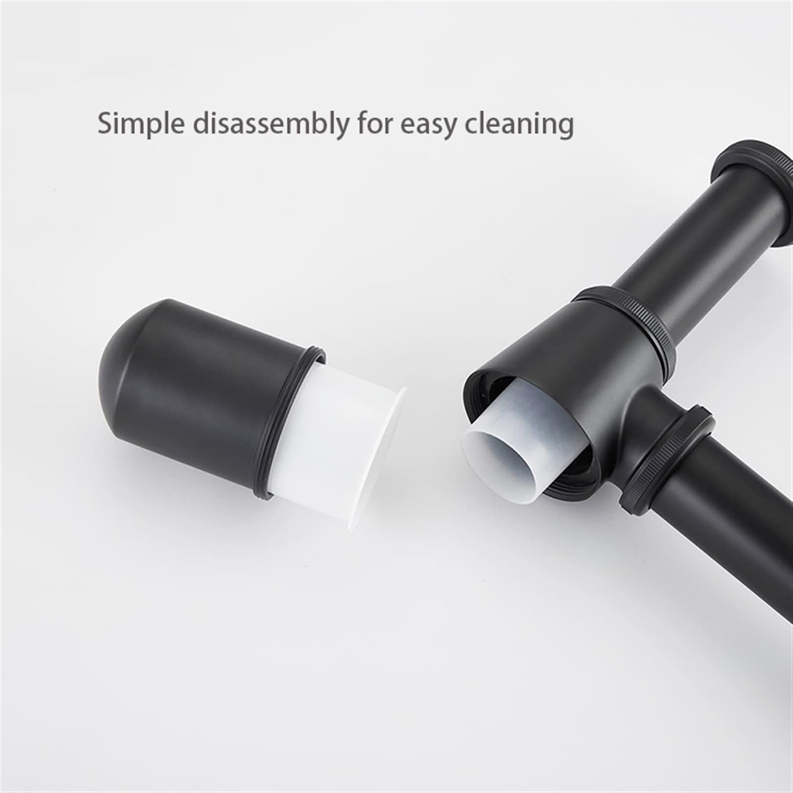 Sifone per Lavello Scarico a Parete for lavabo da Bagno P-Trap Regolabile 1-1/4 sifone for Bottiglia Scarico Regolabile for lavabo.(Black)