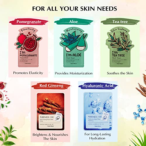 Tonymoly BFF Face Sheet Mask| Pack of 10|Sheet Face Mask for Glowing Skin|Facial Mask With Essence| Soothes Skin Irritation, Refines Pores & Skin Radiance|Sheet Mask Combo - Image 2