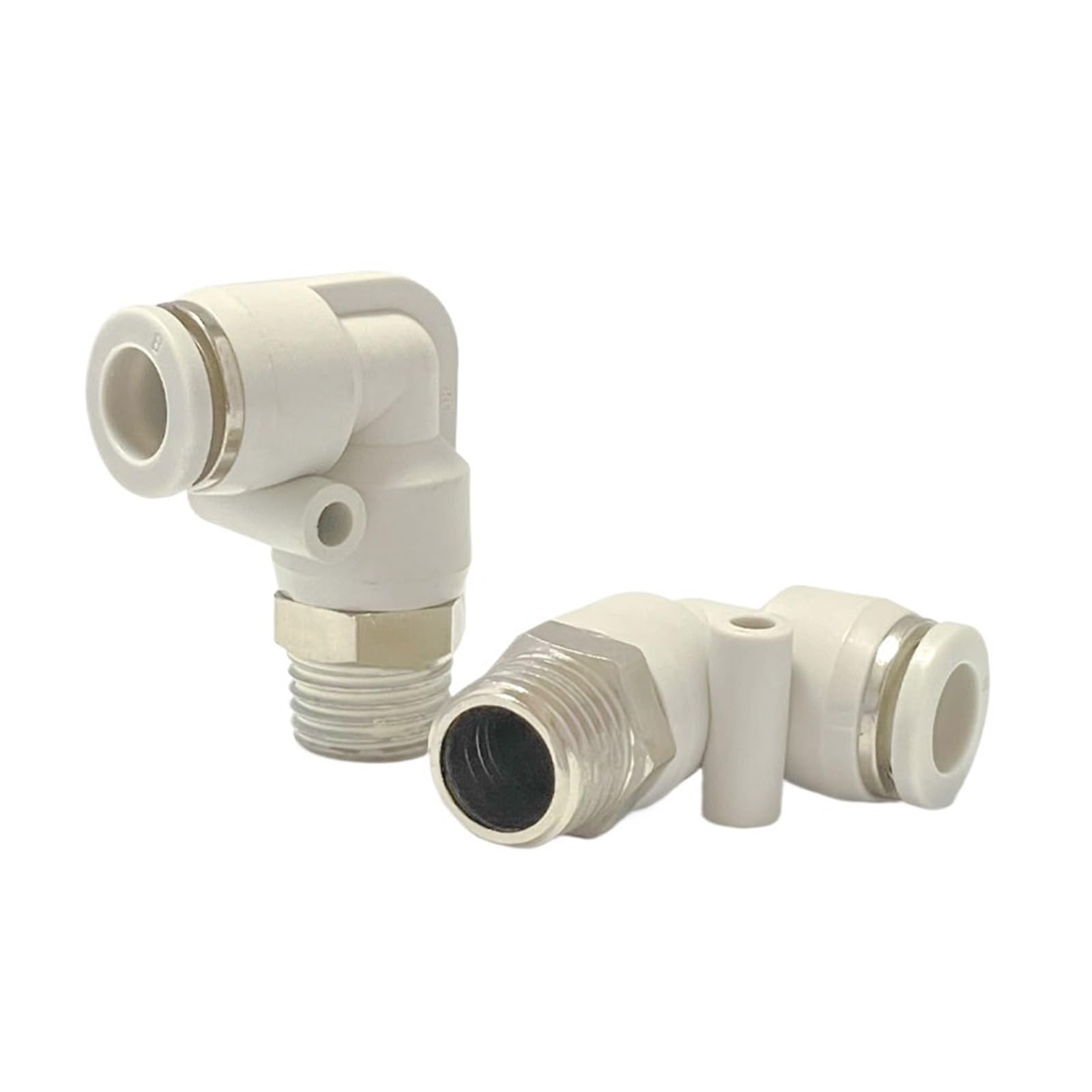 Aarterzza Pl6-M5 30Pcs Pneumatic White Copper Quick Connector Pl8-02 Pl6-01 4-M5 10-03 12-04 Right Angle Elbow Quick(Pl6-M5)