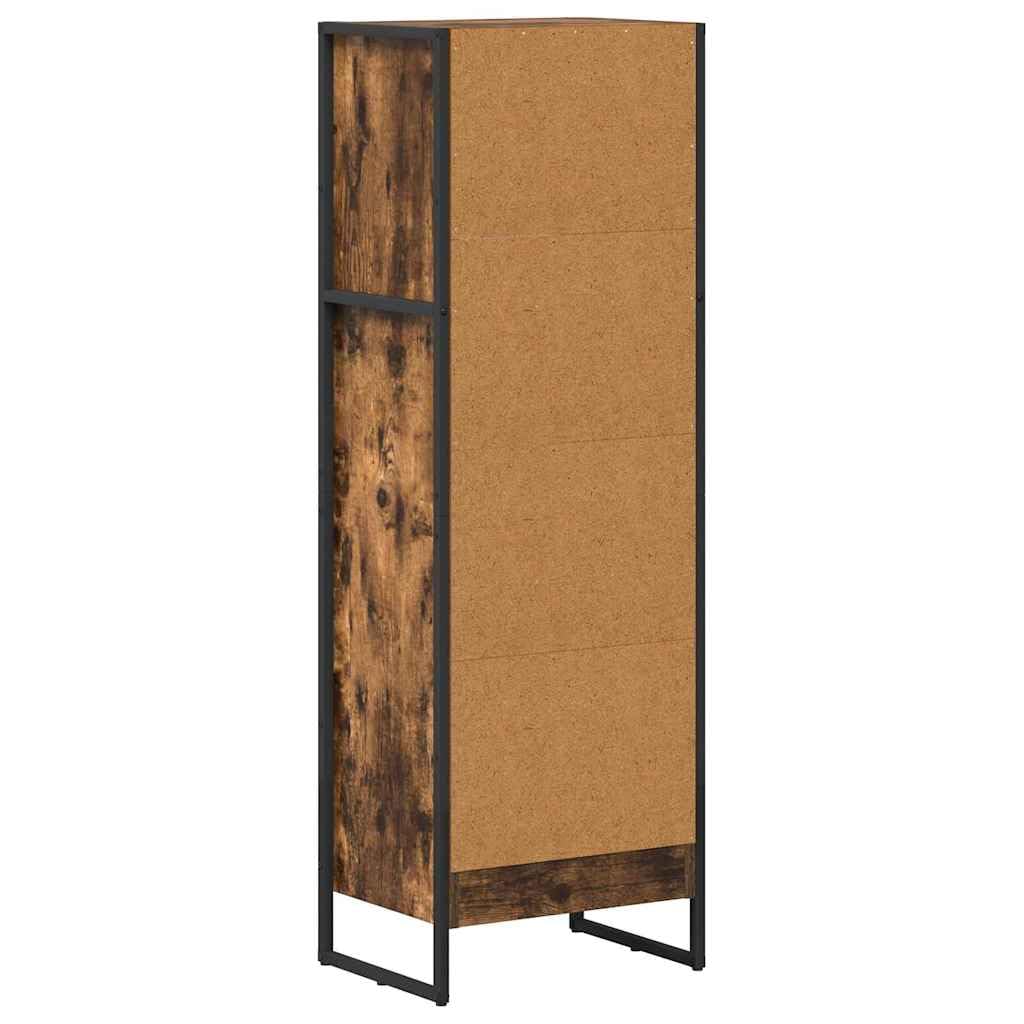 Raucharbe Regał na książki, 80 x 30 x 155 cm, przemysłowy regał stojący z drewnopochodnymi ze stalowymi nogami, otwarty wyświetlacz do salonu, biura i gabinetu