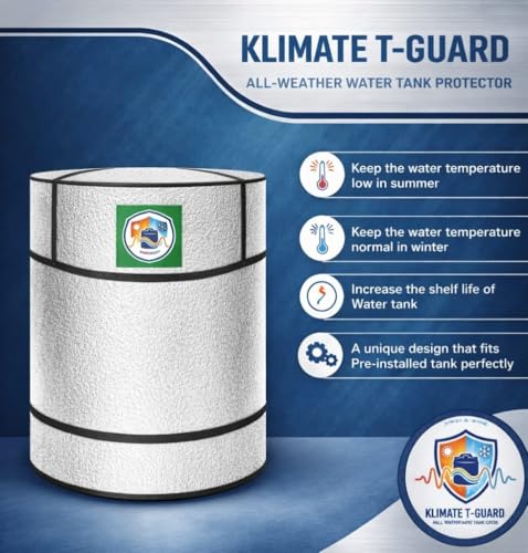 Image of Insulated Water Tank Cover for Overhead Tanks Aluminium Foil Bubble Insulation Heat & Cold Protection Waterproof Fabric UV Resistant Buckle Straps 500-2000 L (08MM, 750 LTR)