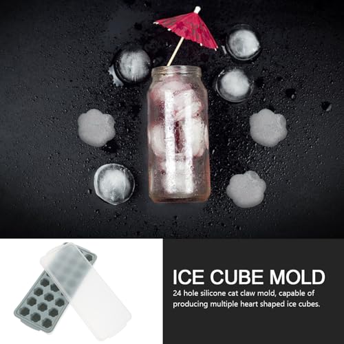 Molde para cubitos de hielo de silicona con tapa en forma de corazón miniatura 4