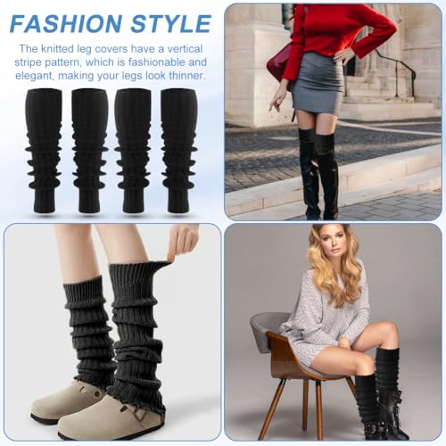 Image of 2 Pairs Extra Soft Knits Leg Warmer for Women Winter Fashion Toeless Dance Training Socks for Yoga, Ballet Dance