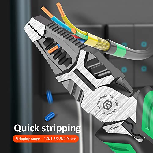 Laoa Needle-Nose Pliers Electrician Pliers,5 In 1 Multifunction Can Clamp/Stripping/Cut Iron Wire/Crimp Terminal/Pull Wire For Electrician Decoration,Electrician Maintenance,Car Wiring (La112218) #TOP3