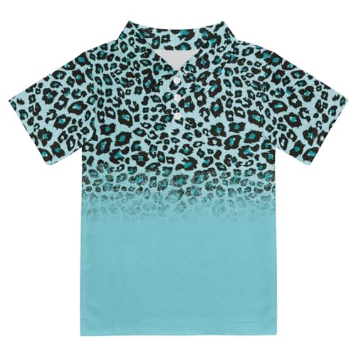Boys Polo Shirt Animal Print Short Sleeve Hawaiian Golf Shirt Beach School Holiday - Main Image