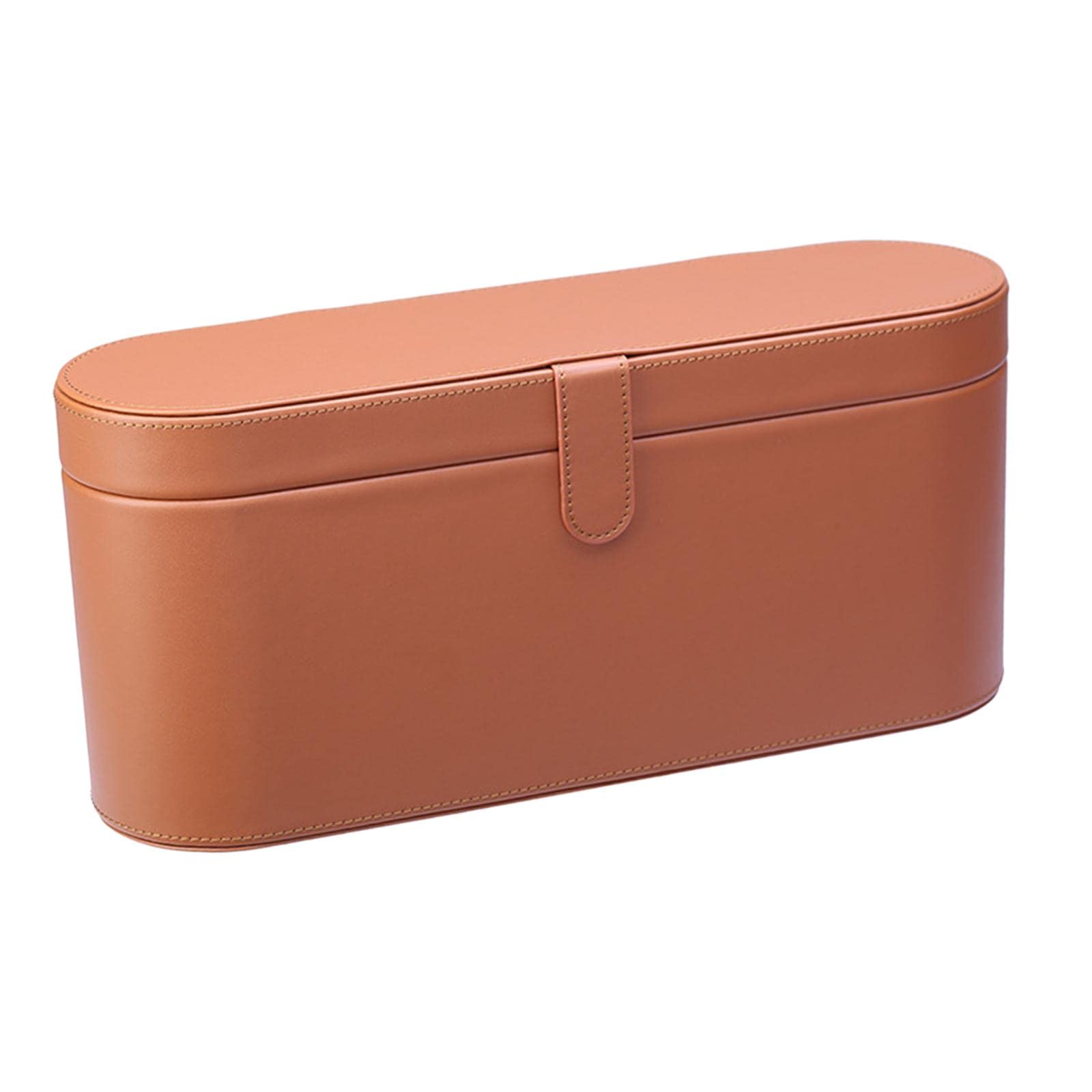 UJEAVETTE® Pu Leather Hair Dryer Storage Box Hd01 Fits Accessories Organizer Brown-image-47