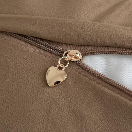 Image of MANDIOO Pack of 2 Thick Plush Wool Decorative Throw Pillow Covers Super Soft Wave Bubble Fur Velvet Cushion Covers Pillow Shams for Couch Bed Living Room 16x16 Inch Camel