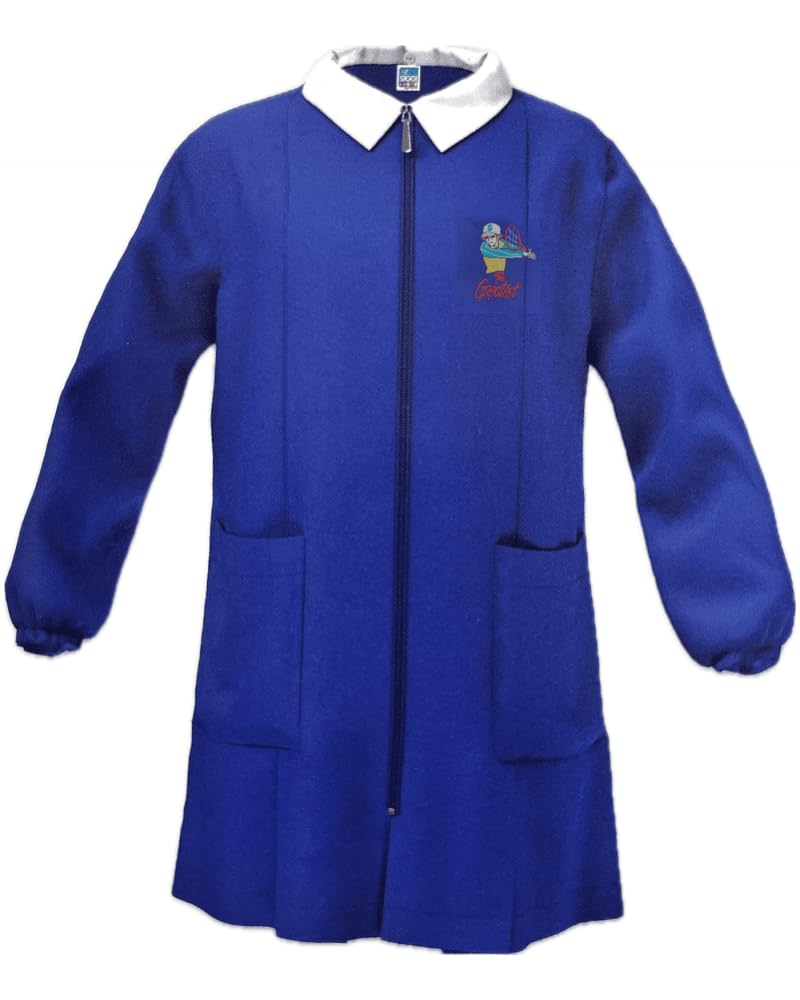 Siggi Happy School Grembiule Scuola Bambino Con Zip Disegno Tennis, Colore Bluette, 33GR4246