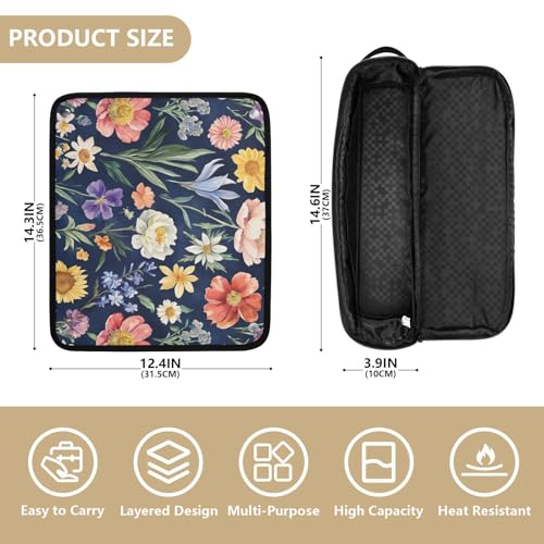 Bolso Organizador de Viaje para Herramientas de Cabello con Tapete Resistente al Calor Azul Marino miniatura 4