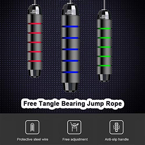 DECDEAL Corda de salto livre de rolamento em ângulo T Corda de fio de aço de exercício de salto ajus