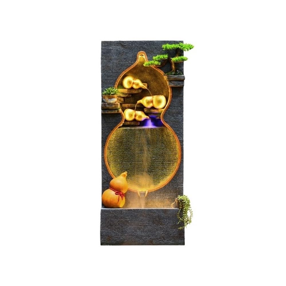 cfycfy987 Outdoor Fountains Outdoor Four Layer Gourd Shaped Fountain for Gardens Courtyards and Courtyards Imitating the Appearance of Natural Stone Garden Water Fountain