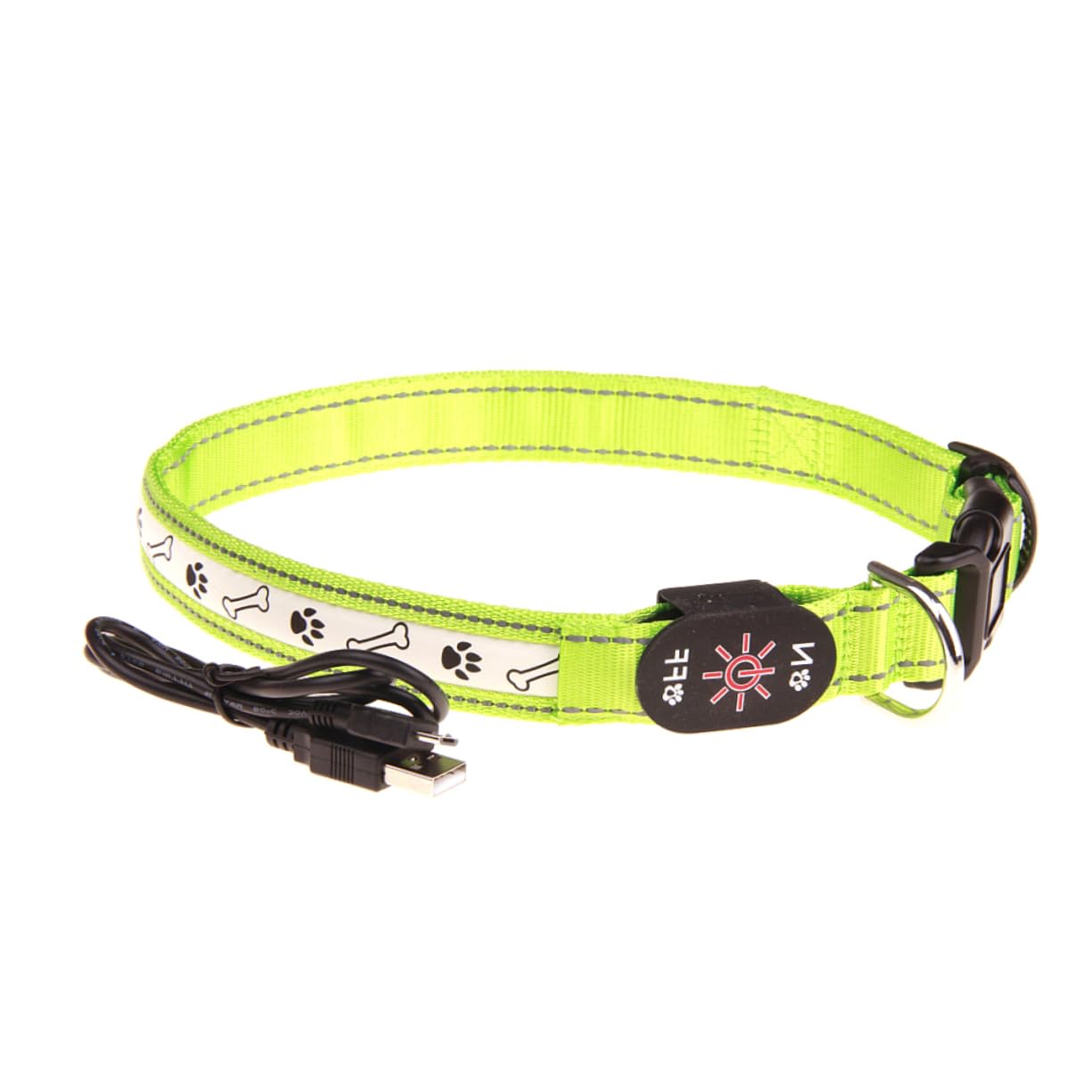 BESPORTBLE 3pièces Collier LED Clignotant Rechargeable pour Chien Lumineux Et Ajustable Sécurité Vert