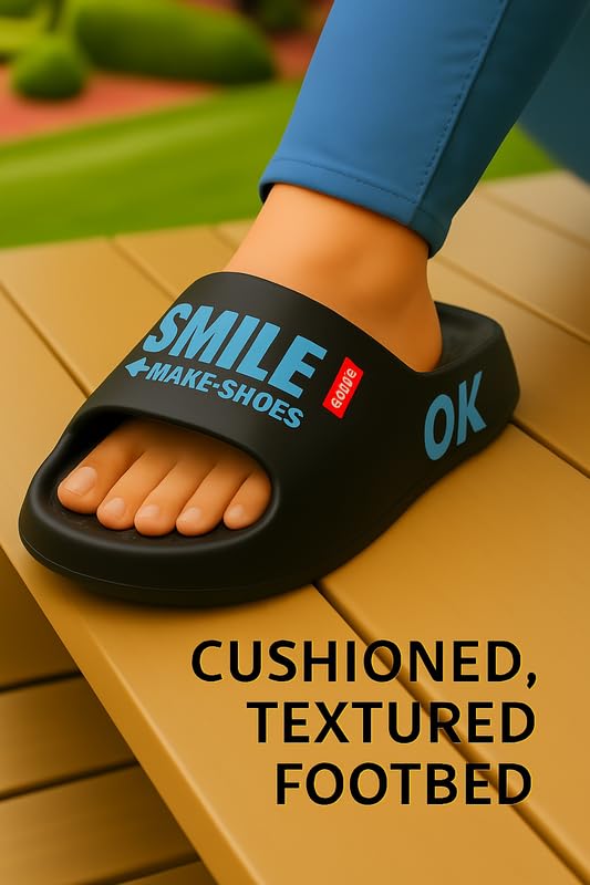 HY-3178 Men’s Comfort Sandals – Lightweight Slip-On Open Toe Slides with Arch Support | Cushioned Soft EVA Sole | Anti-Slip Indoor Outdoor House Slippers for Gym, Shower & Casual Walking3