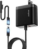 EGevgoer 65W Surface Pro Charger for Pro 3-12, Book, Laptop - 2-in-1 USB-C Magnetic Fast Charger, Travel-Friendly Adapter