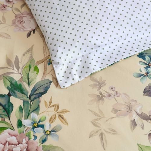 Image of Martha Stewart - Queen Comforter Set, 100% Silky Smooth Cotton Sateen Floral Bedding for Year Round Comfort, 3 Piece Bed Set with Matching Pillowcases (Songbird Yellow)