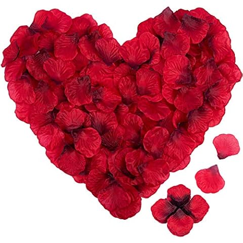 4000 Dark Red Artificial Silk Rose Petals Cover
