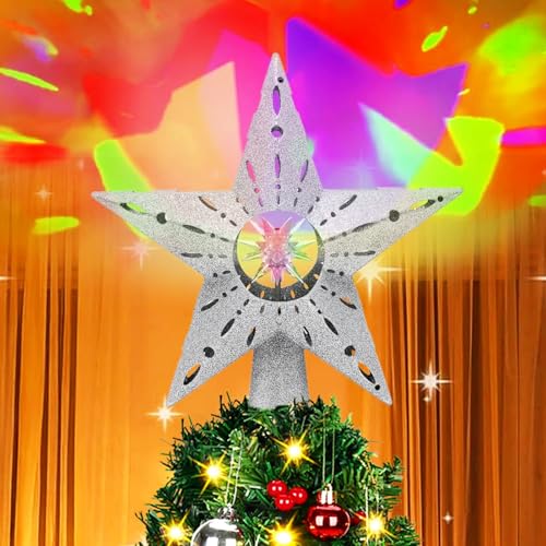 Weihnachtsbaumspitze Stern, Beleuchtete Christbaumspitze, 3D Glittered...