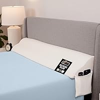 Gorilla Grip Bed Wedge Pillow for Headboard Gap - Fills Mattress Gaps Up to 6", High-Density Foam, Grip Dots, Full Size White