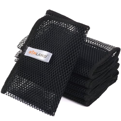 SUNLAND Netted Dish Cloths for Washing Dishes No Odor Dishes Scrubber for Kitchen-Fast Drying and Easy to Clean Mesh Dish Cloth 6 Pack 12Inch x12Inch Black