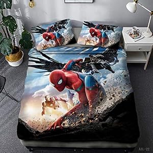Marvel Avengers dekbedovertrek, 2/3-delig, superzacht, kinderbeddengoedset met kussenslopen, luxe dekbedovertrek van 100…